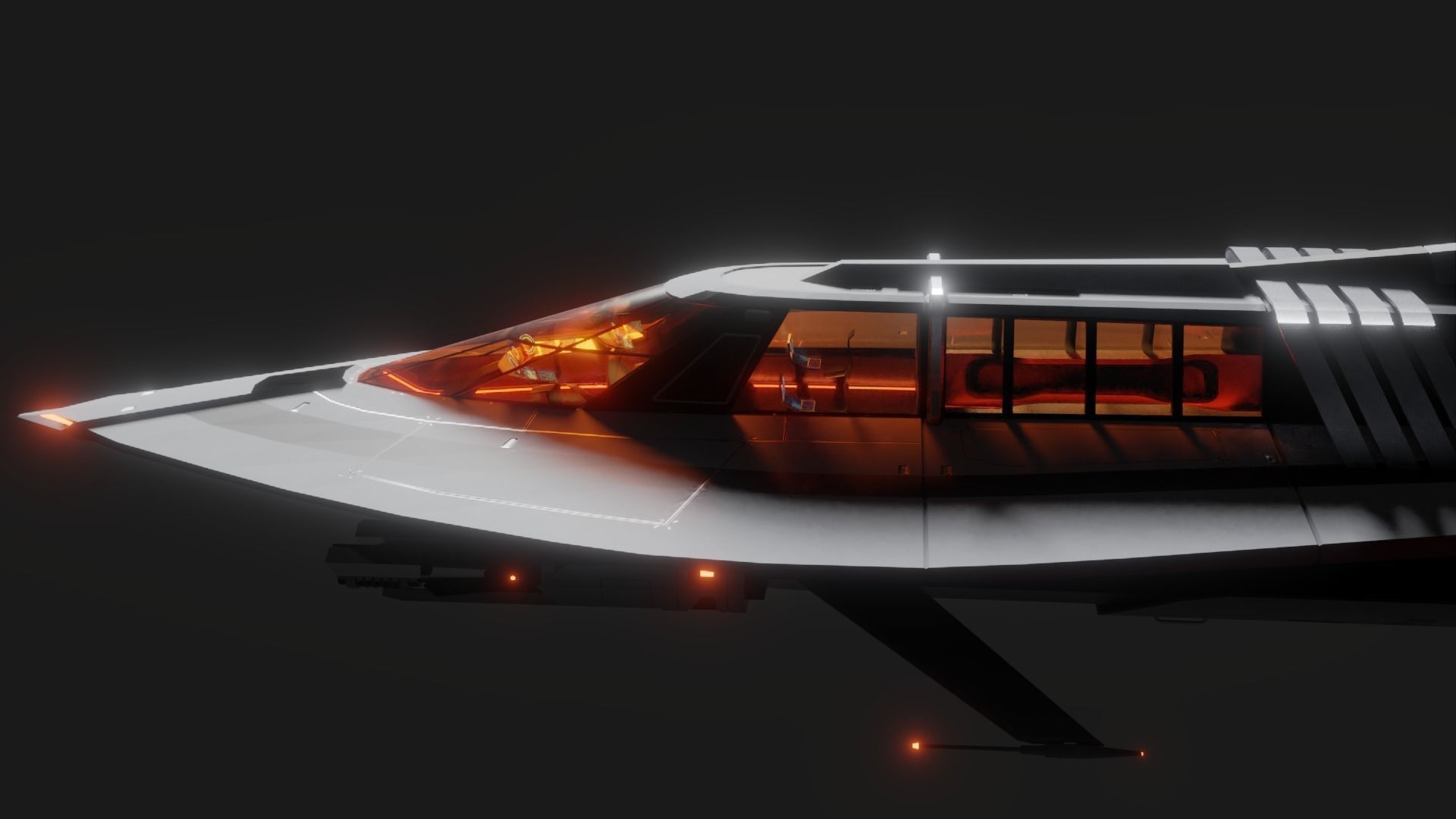 Sillage - space frigate - 3D spaceship model Low-poly 3D model_7