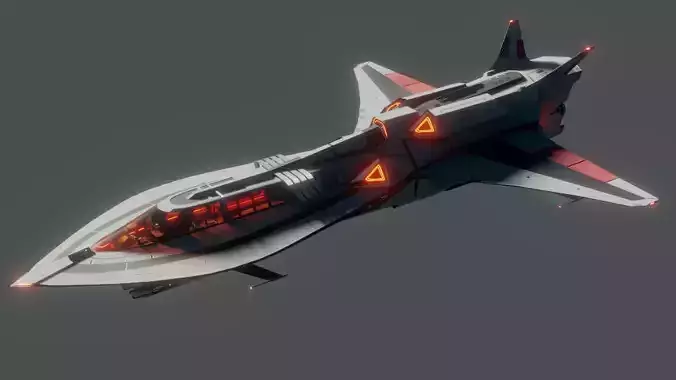 Sillage - space frigate - 3D spaceship model Low-poly 3D model