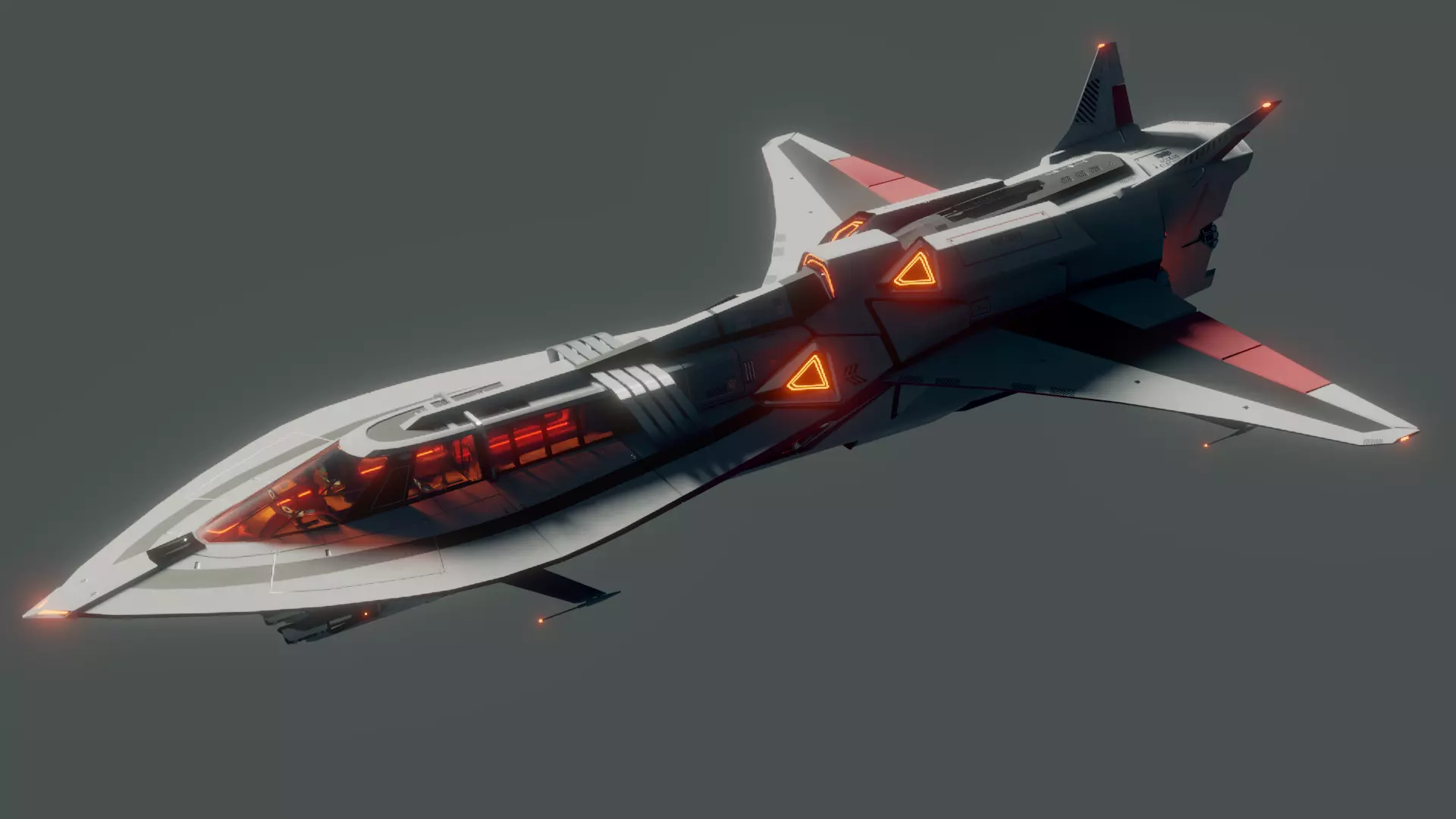 Sillage - space frigate - 3D spaceship model Low-poly 3D model_0