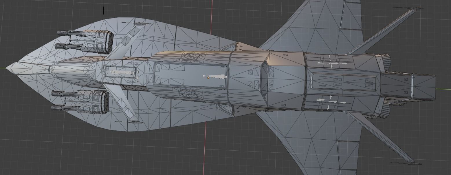 Sillage - space frigate - 3D spaceship model Low-poly 3D model_10