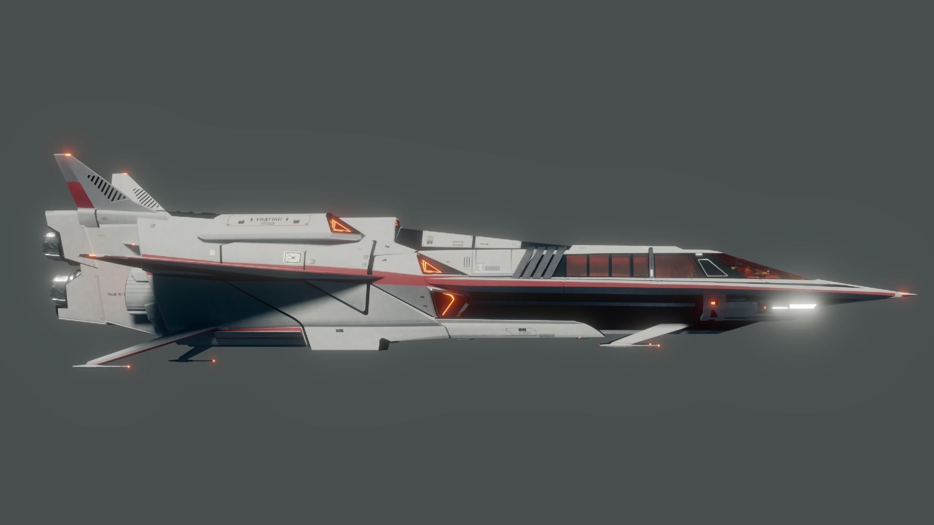 Sillage - space frigate - 3D spaceship model Low-poly 3D model_4