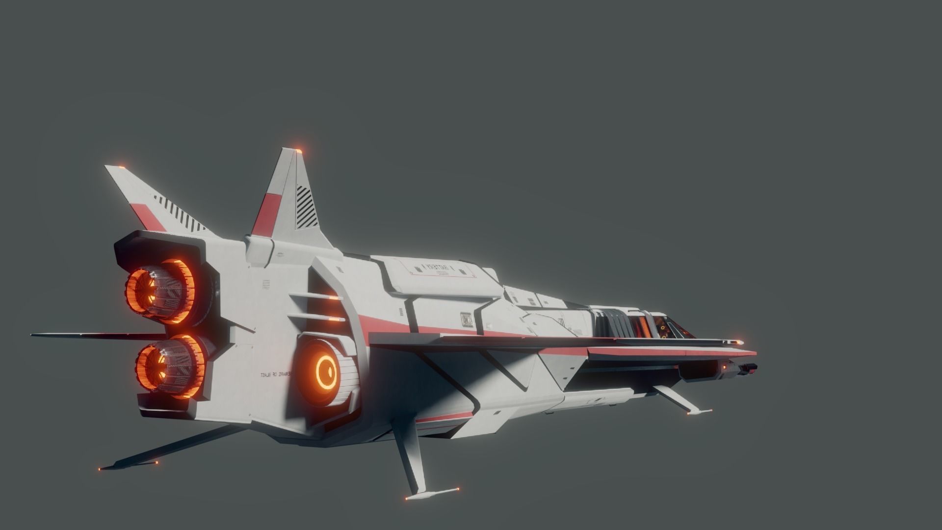 Sillage - space frigate - 3D spaceship model Low-poly 3D model_3