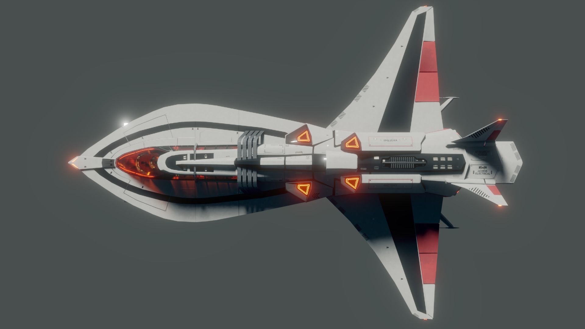 Sillage - space frigate - 3D spaceship model Low-poly 3D model_5