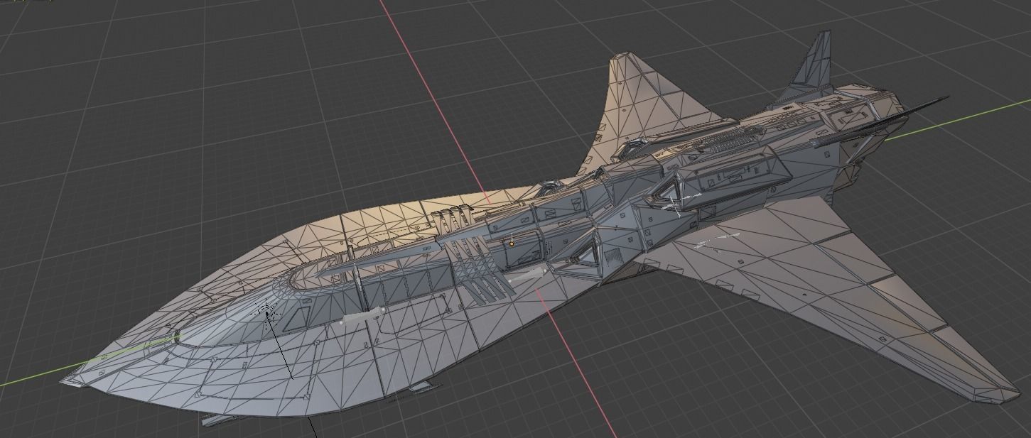 Sillage - space frigate - 3D spaceship model Low-poly 3D model_11