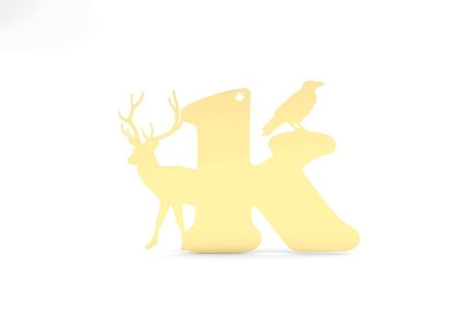 jewelry - K Gold latter  Necklace 3D print model