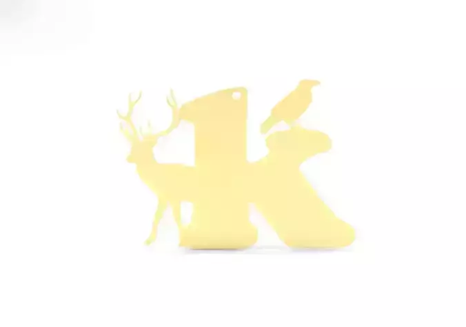 jewelry - K Gold latter Necklace 3D print model