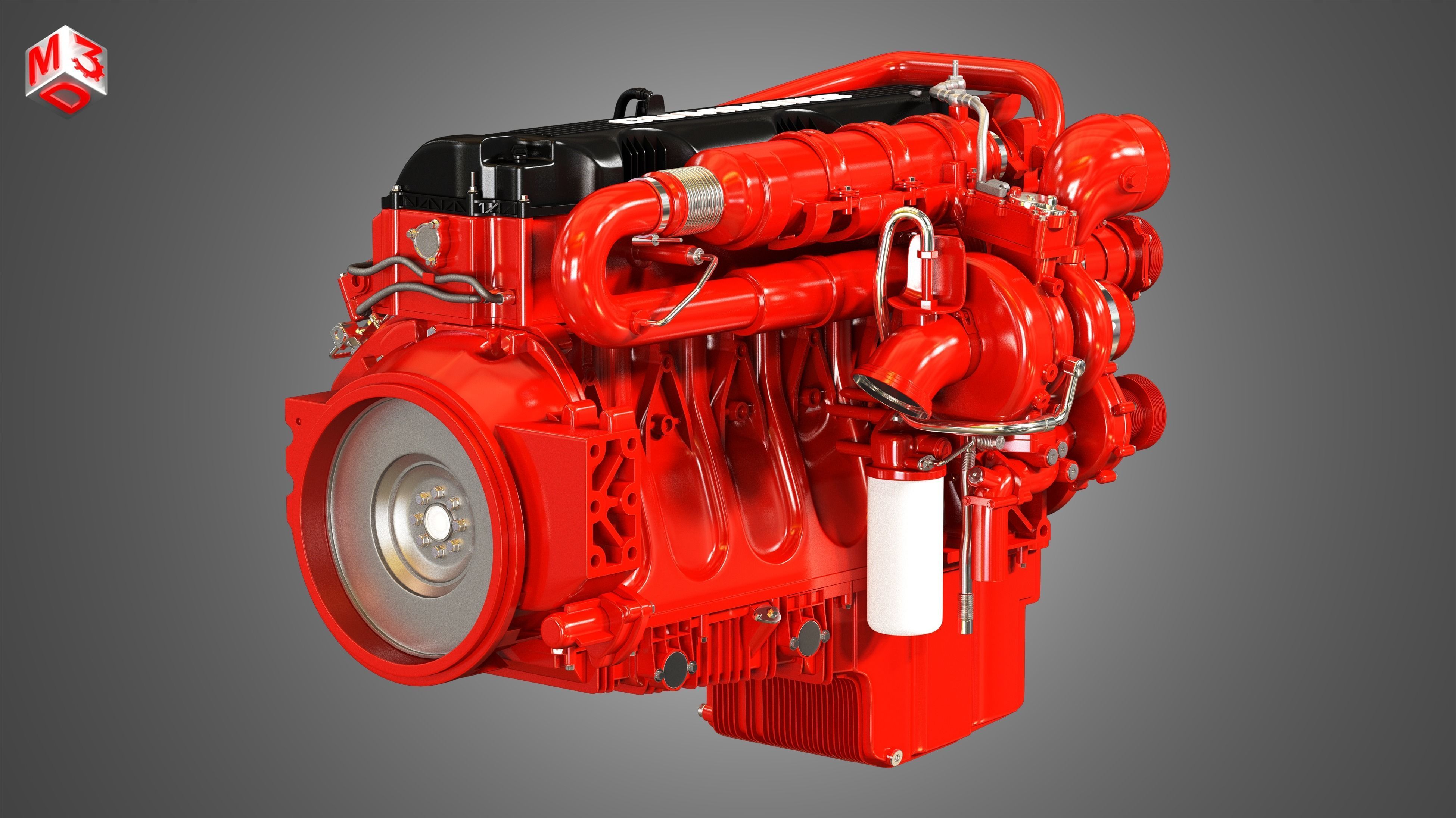 X12 Heavy Duty Truck Engine - 6 Cylinder Diesel Engine  3D model_2