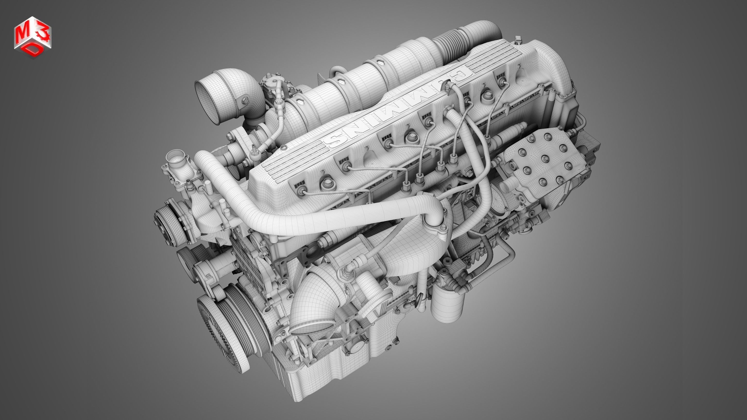  X12 Heavy Duty Truck Engine - 6 Cylinder Diesel Engine  3D model_16