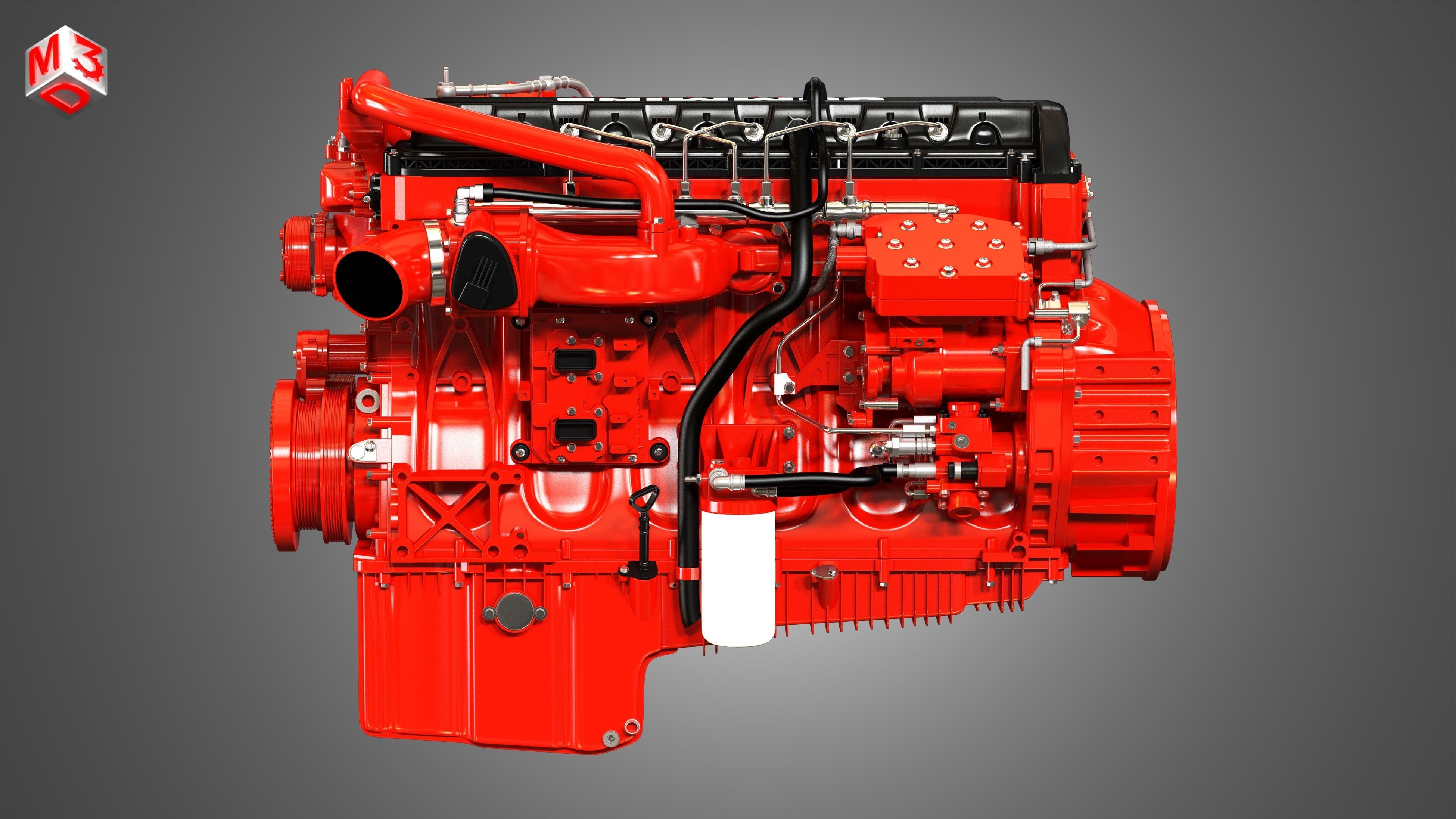  X12 Heavy Duty Truck Engine - 6 Cylinder Diesel Engine  3D model_5