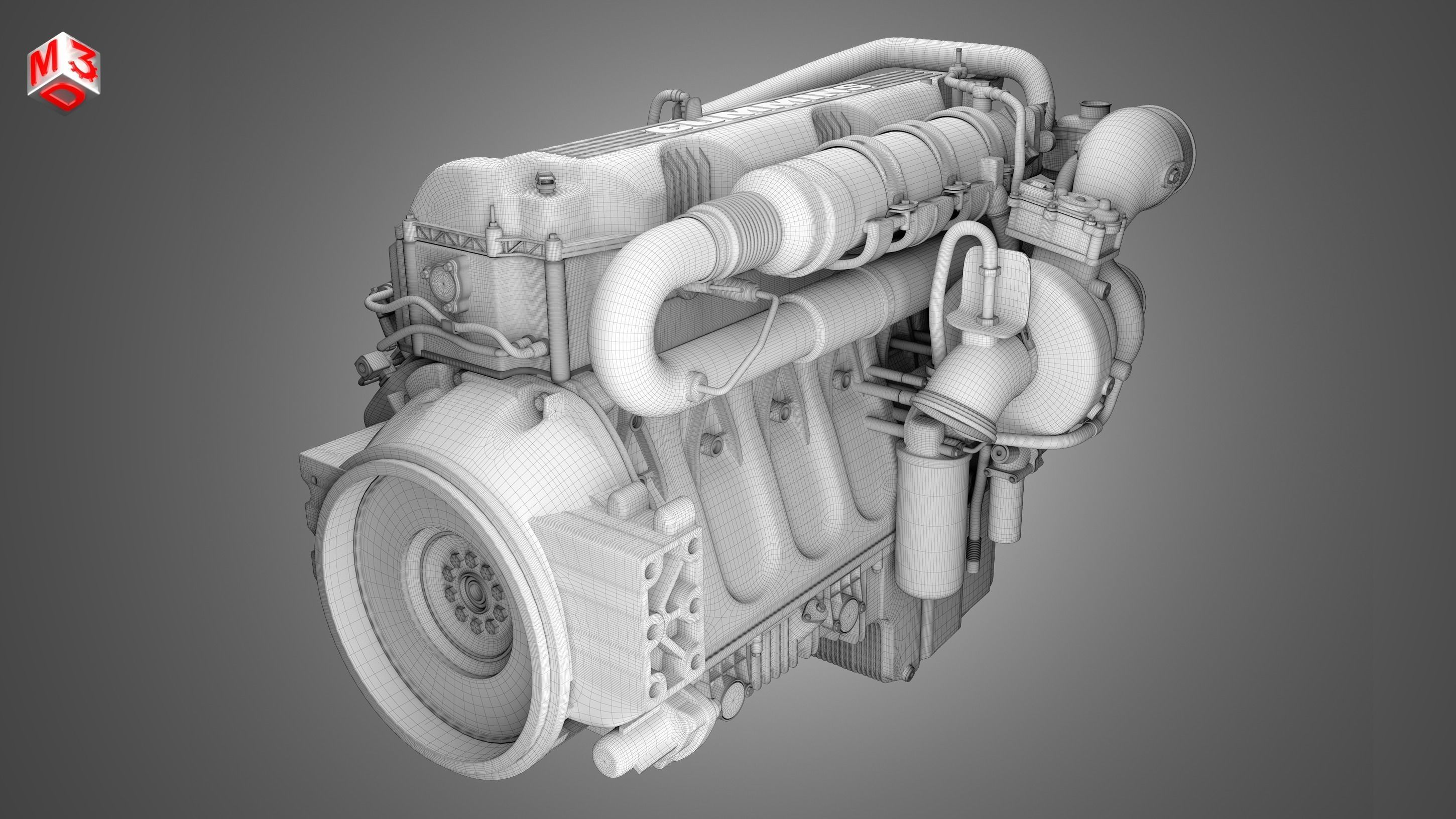  X12 Heavy Duty Truck Engine - 6 Cylinder Diesel Engine  3D model_14