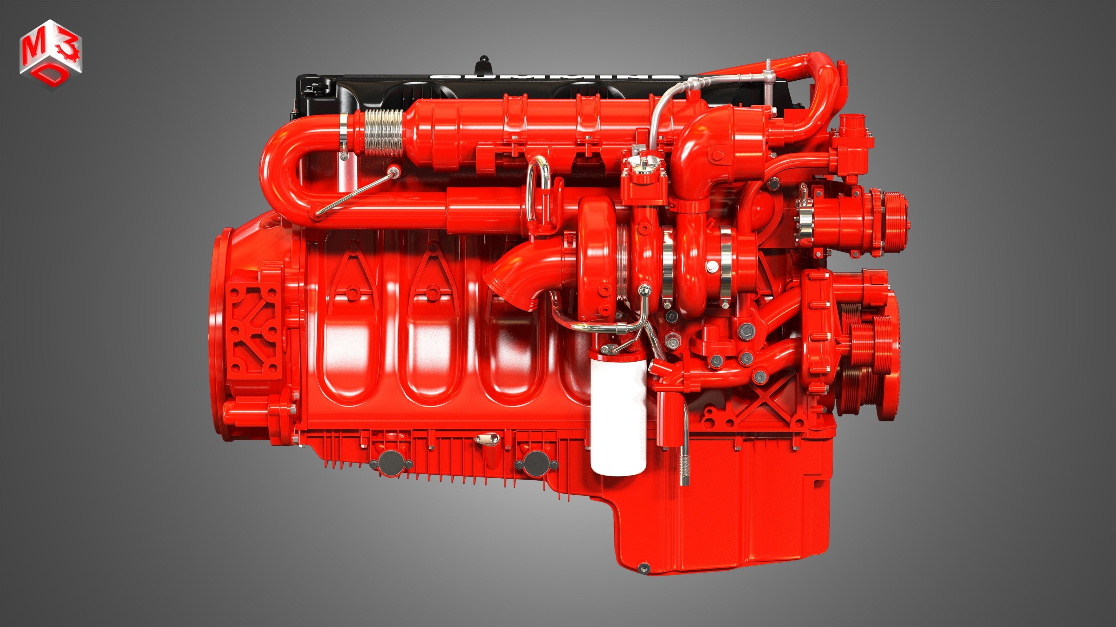  X12 Heavy Duty Truck Engine - 6 Cylinder Diesel Engine  3D model_6