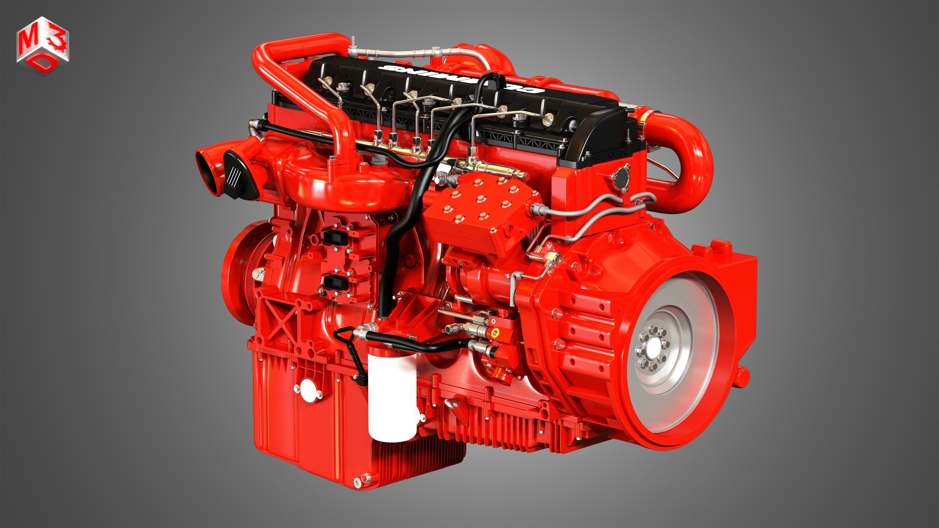  X12 Heavy Duty Truck Engine - 6 Cylinder Diesel Engine  3D model_4