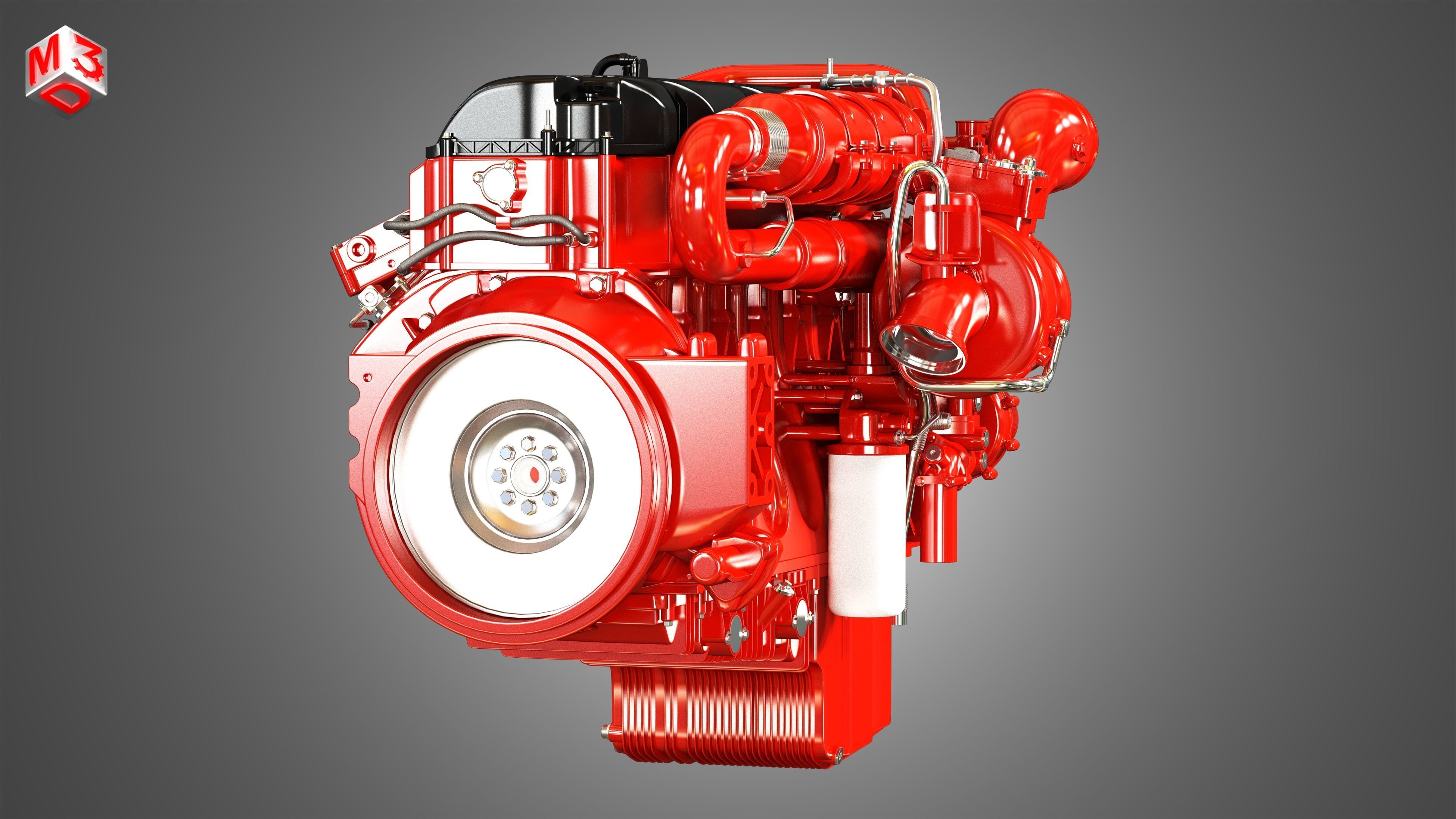  X12 Heavy Duty Truck Engine - 6 Cylinder Diesel Engine  3D model_12