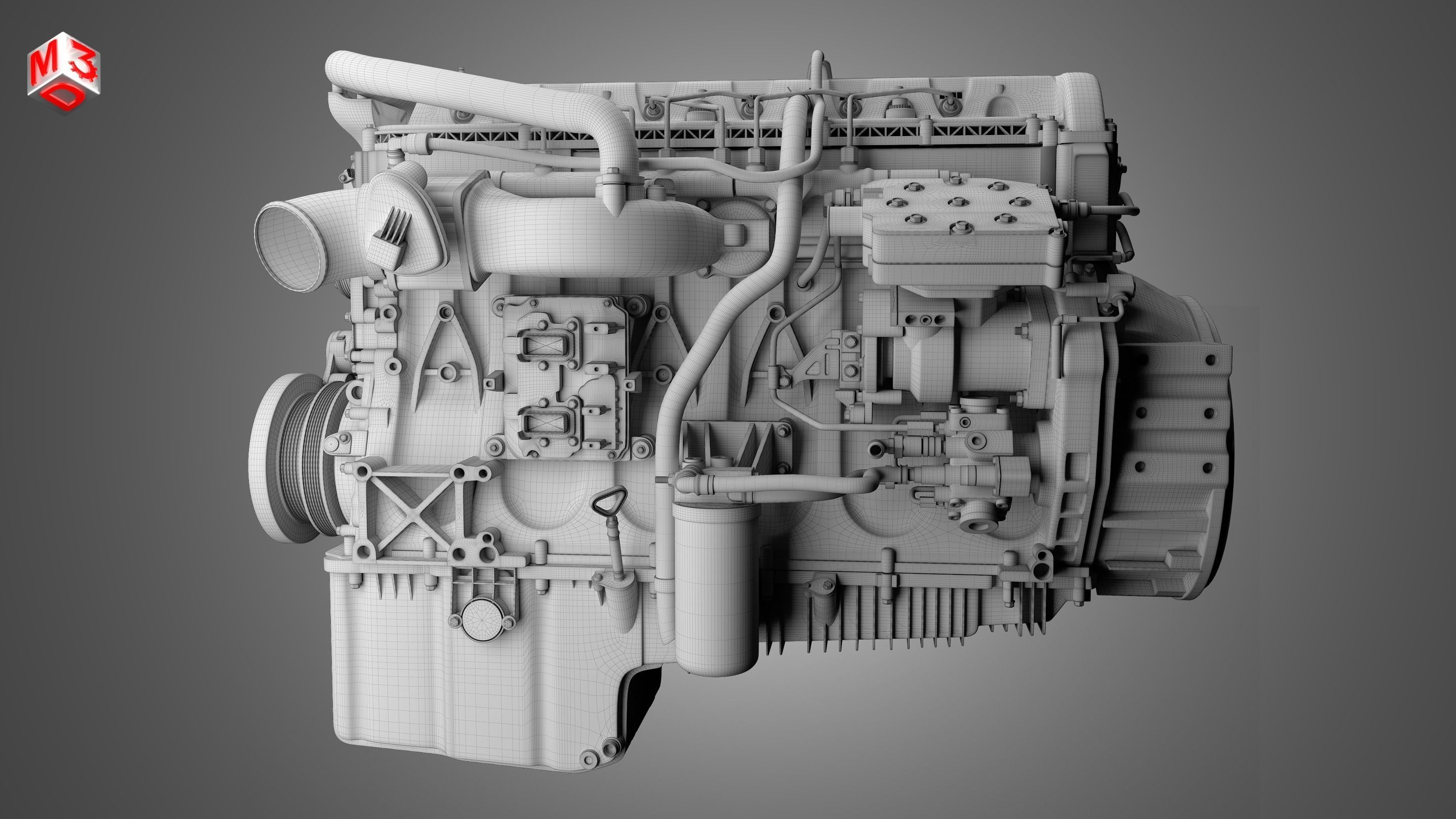 X12 Heavy Duty Truck Engine - 6 Cylinder Diesel Engine  3D model_17