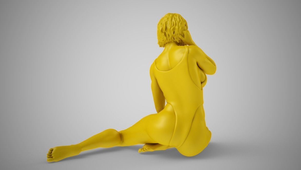Beach Beautiful Girl 3D print model_8