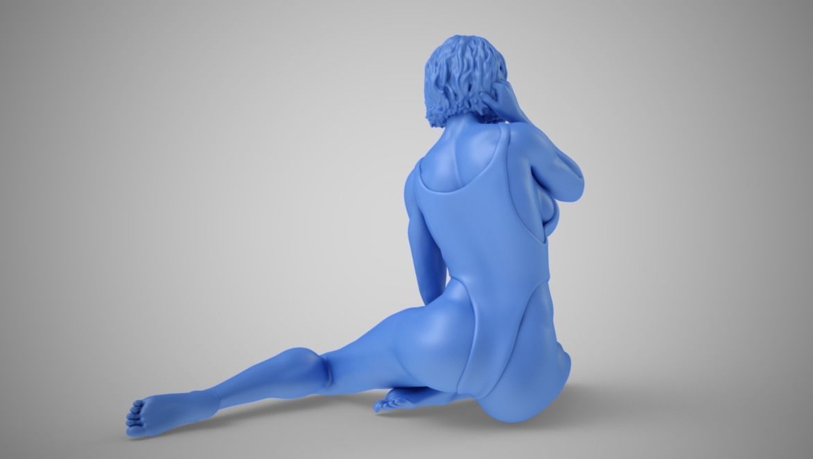 Beach Beautiful Girl 3D print model_9