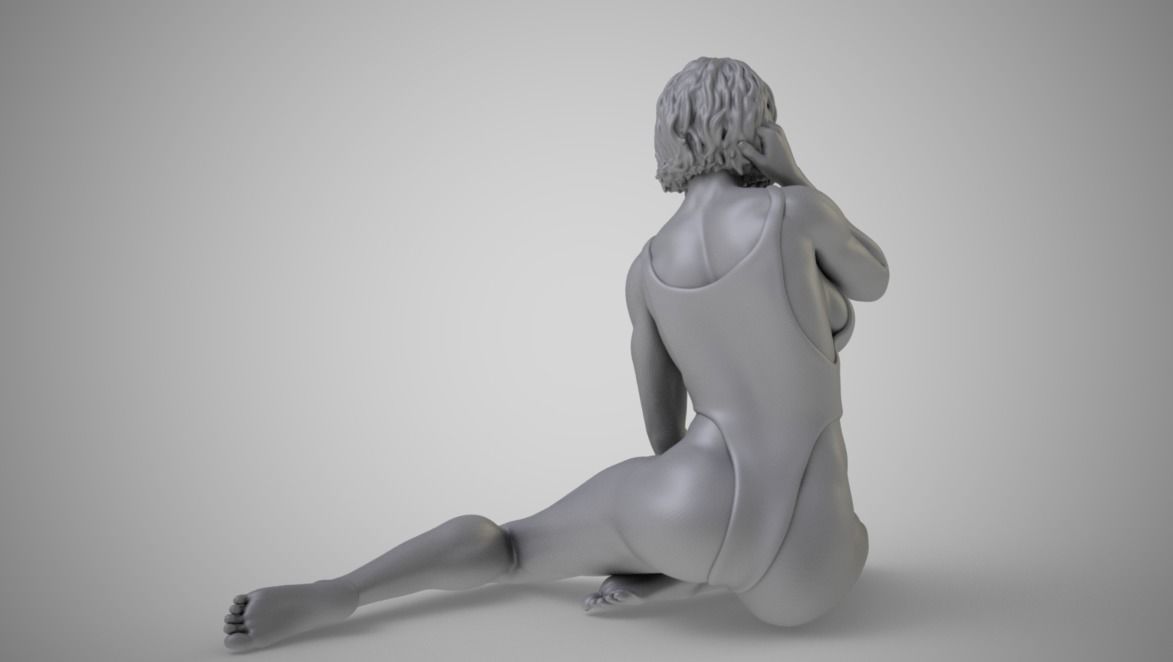 Beach Beautiful Girl 3D print model_3