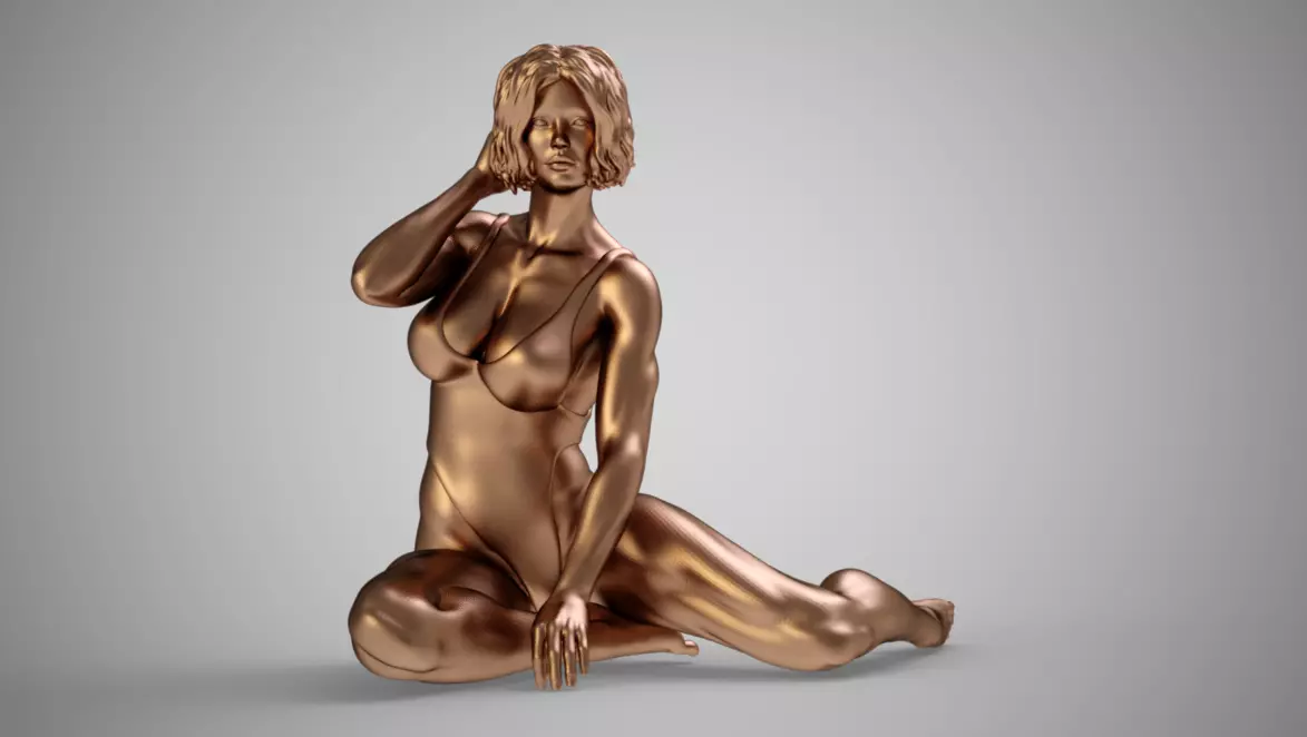 Beach Beautiful Girl 3D print model_0