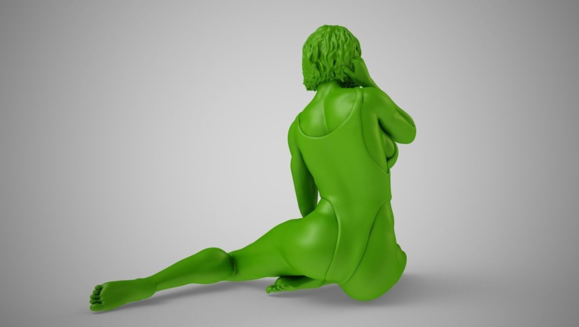 Beach Beautiful Girl 3D print model_6