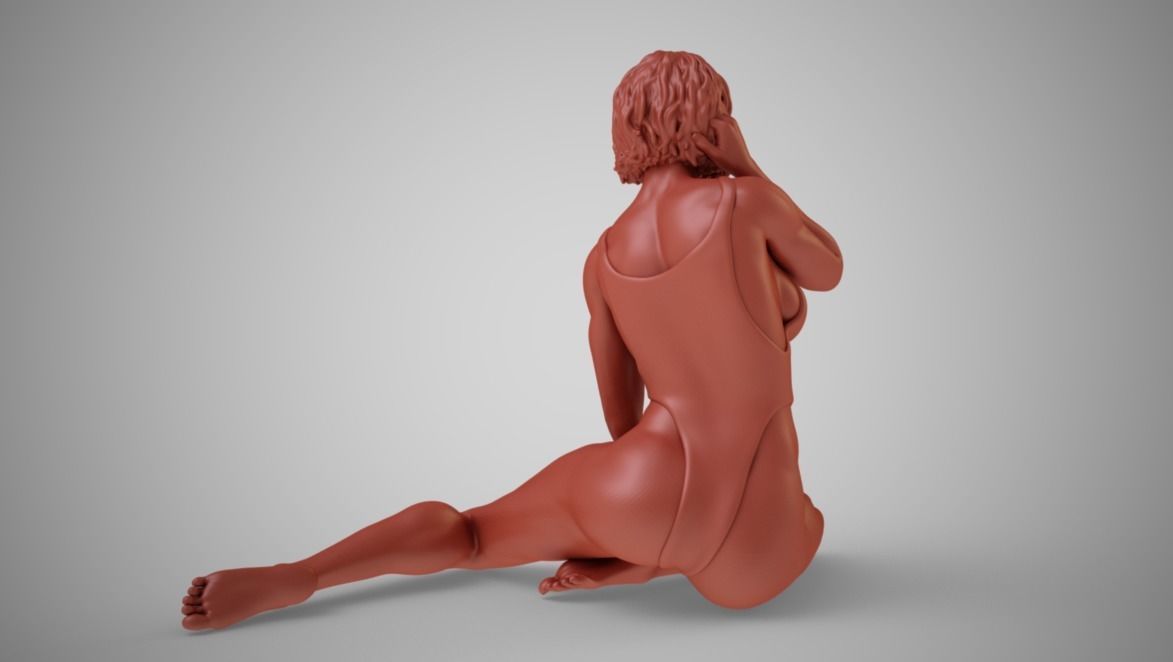 Beach Beautiful Girl 3D print model_7