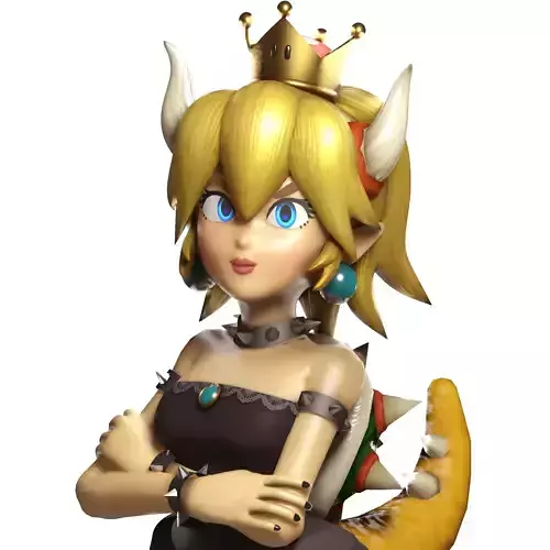 Bowsette Rigged Low-poly 3D model