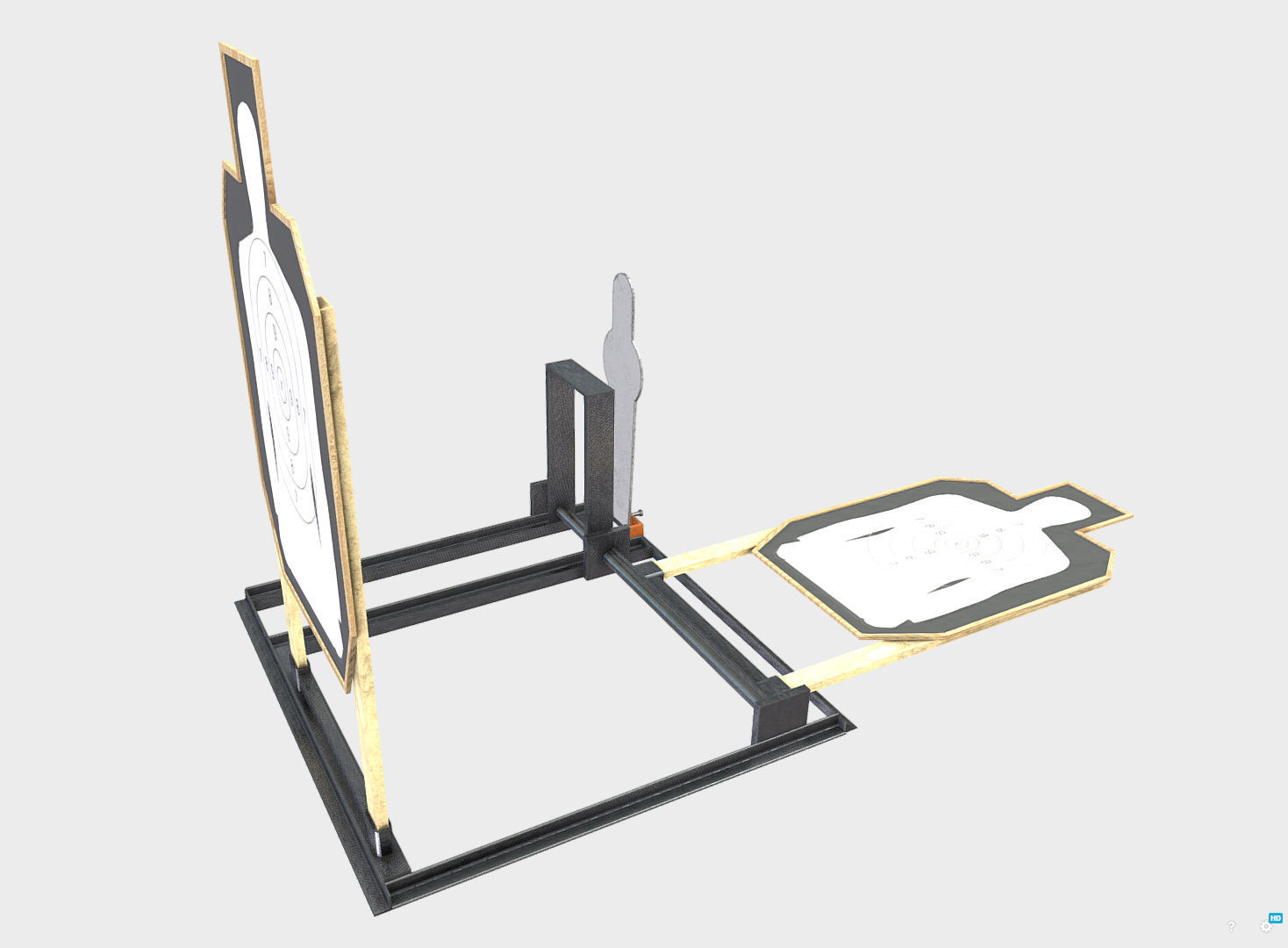Police Shooting Target Low-poly 3D model_1