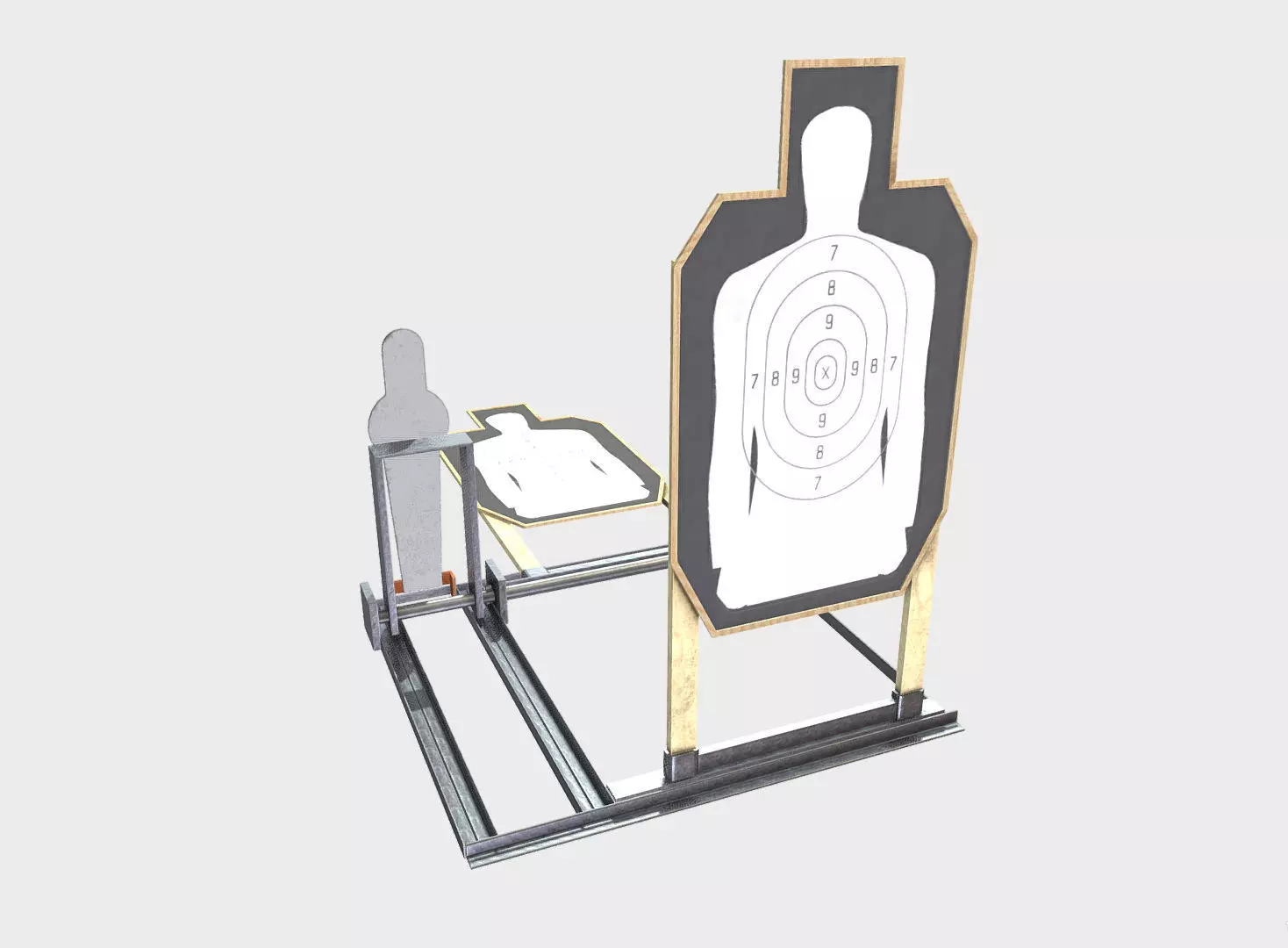 Police Shooting Target Low-poly 3D model_0