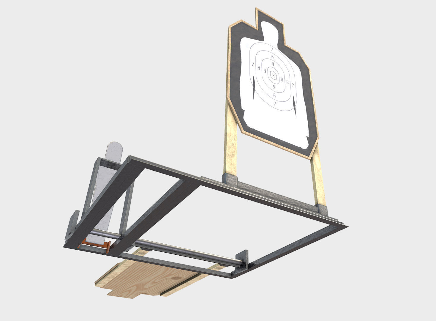 Police Shooting Target Low-poly 3D model_3