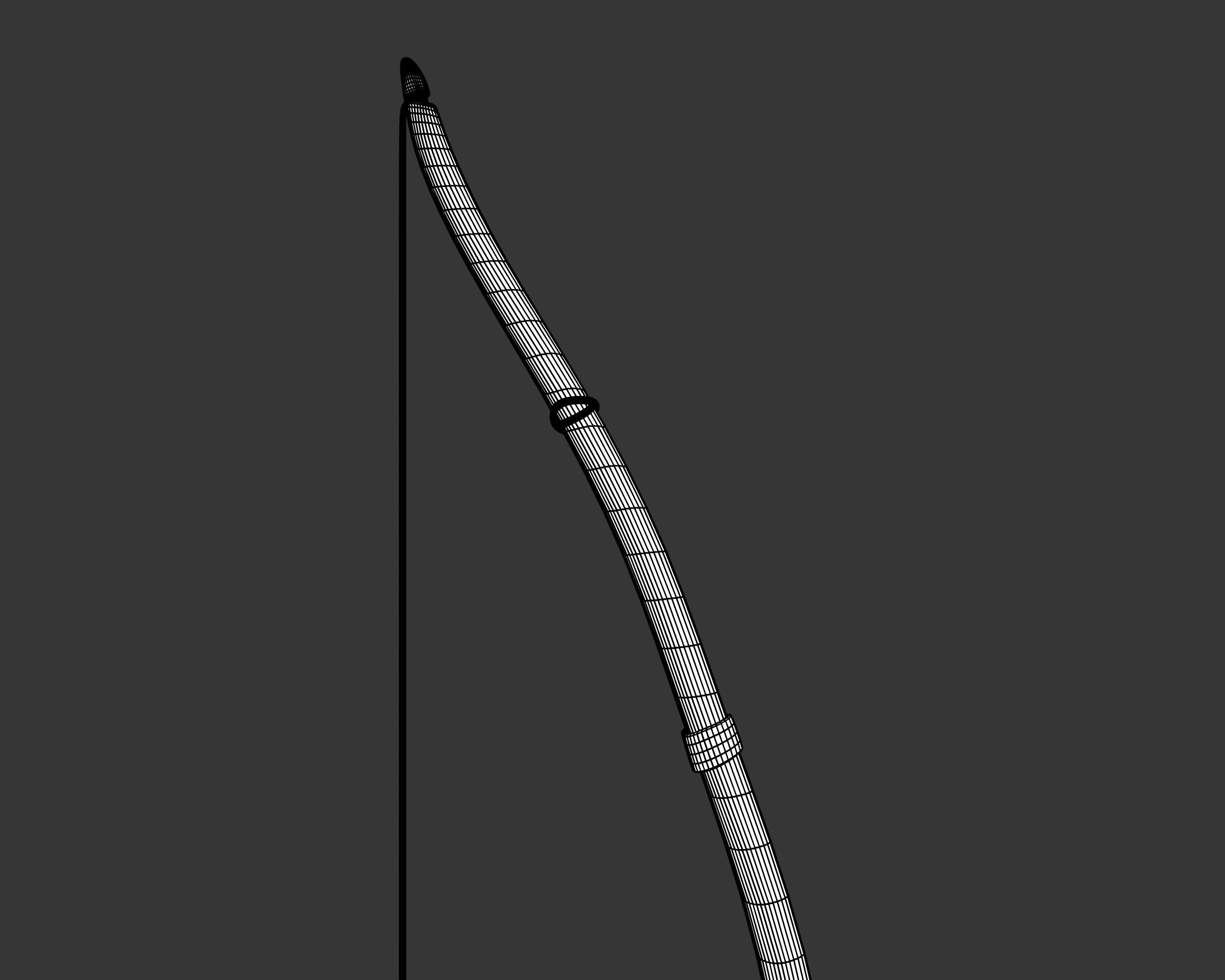 Medieval Crude Weapon Bow and Arrow Low-poly 3D model_11