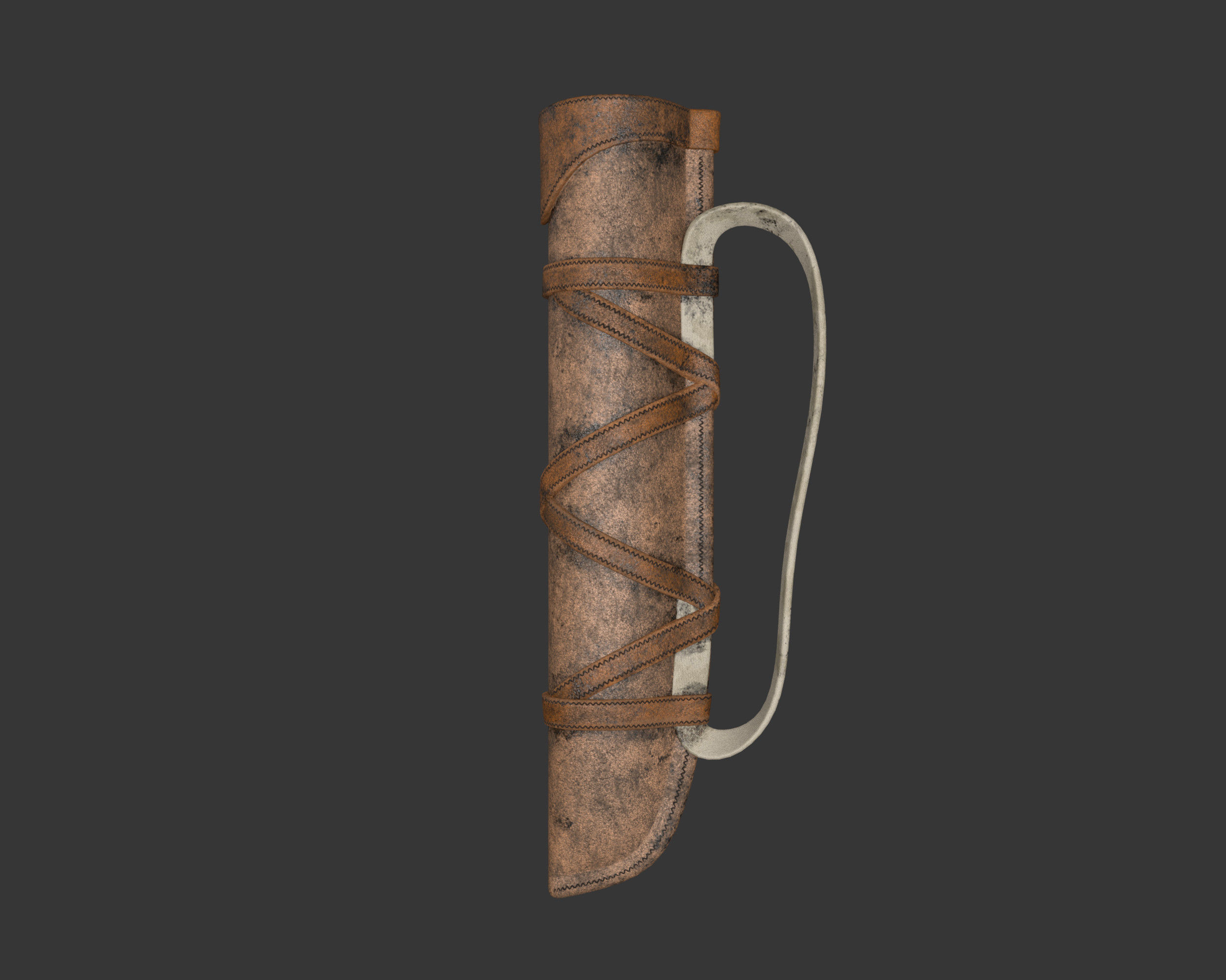 Medieval Crude Weapon Bow and Arrow Low-poly 3D model_23