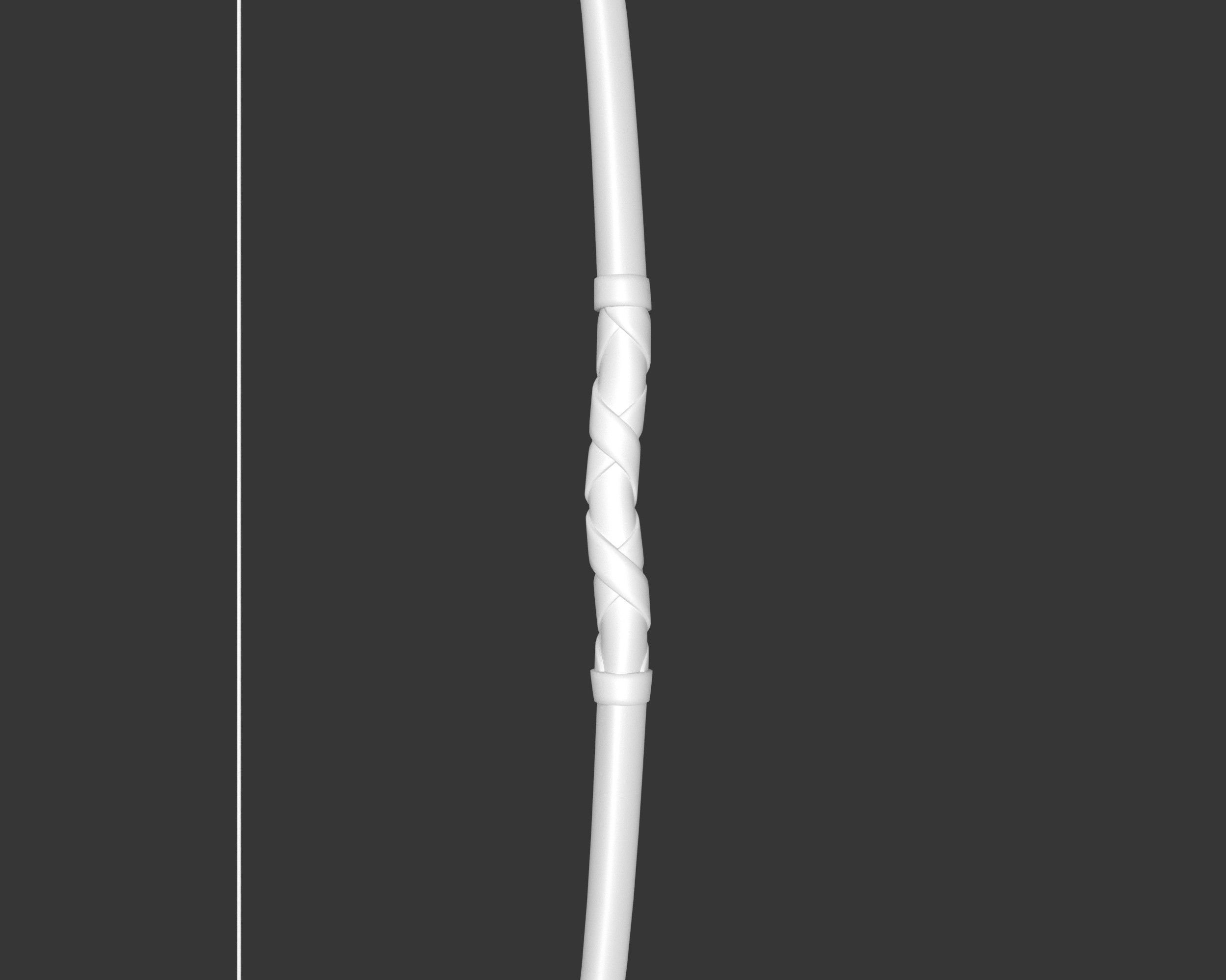 Medieval Crude Weapon Bow and Arrow Low-poly 3D model_13