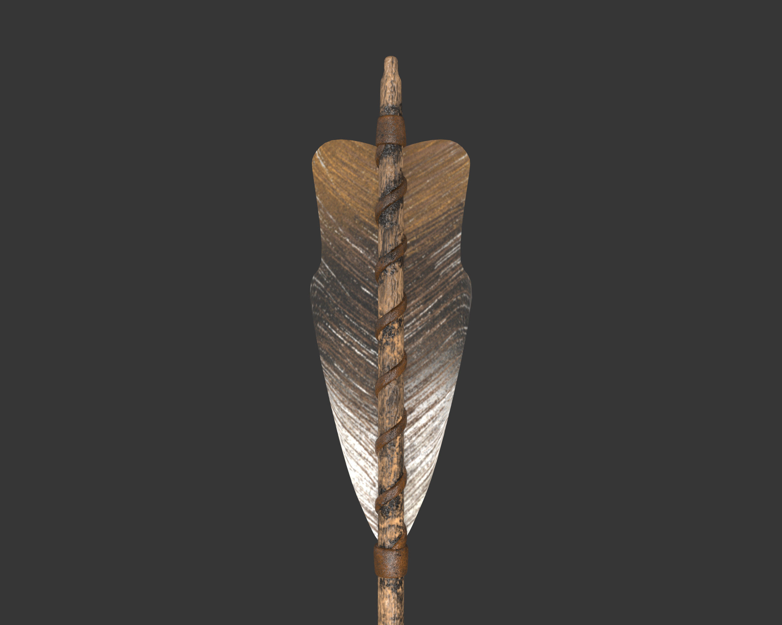 Medieval Crude Weapon Bow and Arrow Low-poly 3D model_19