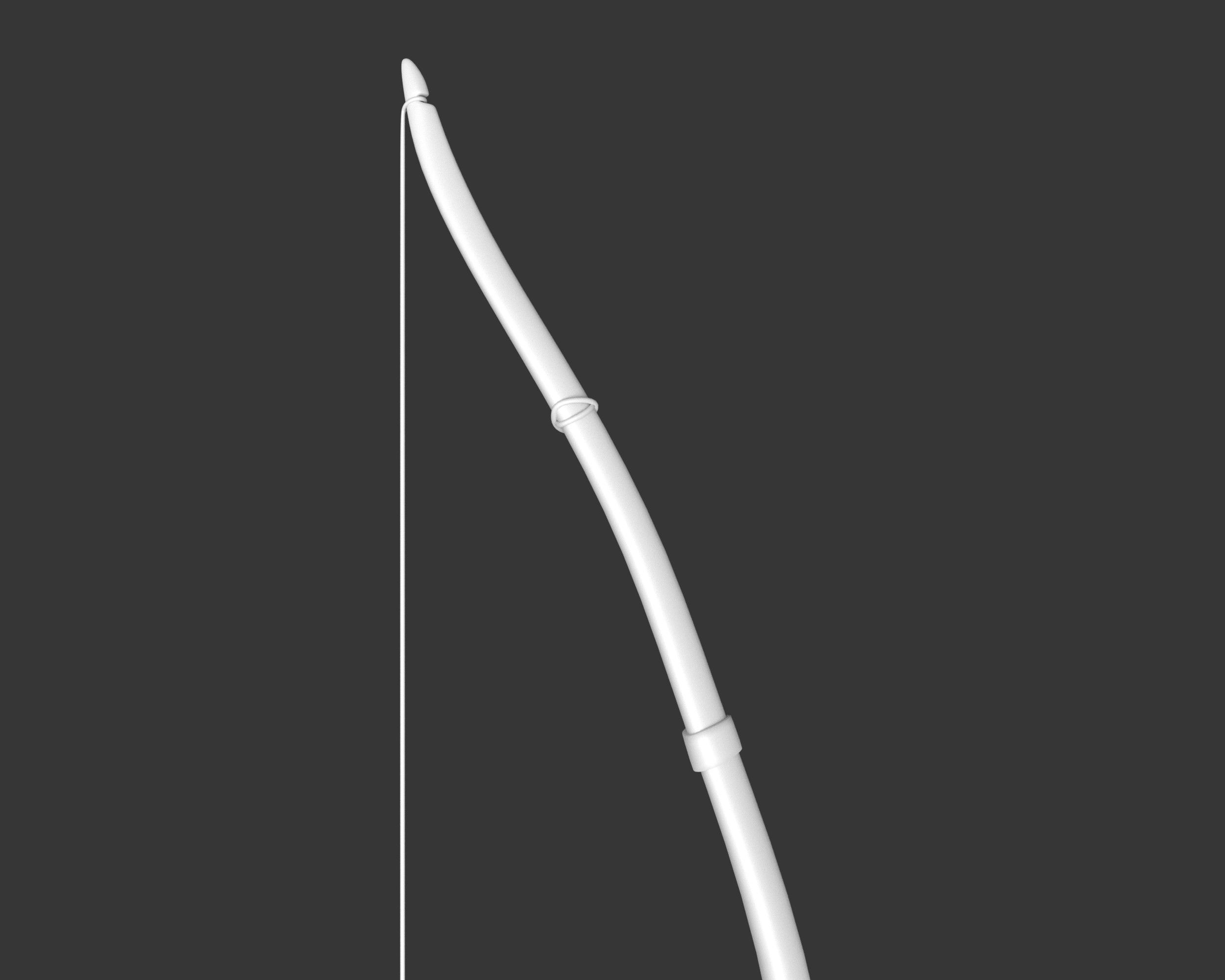 Medieval Crude Weapon Bow and Arrow Low-poly 3D model_10