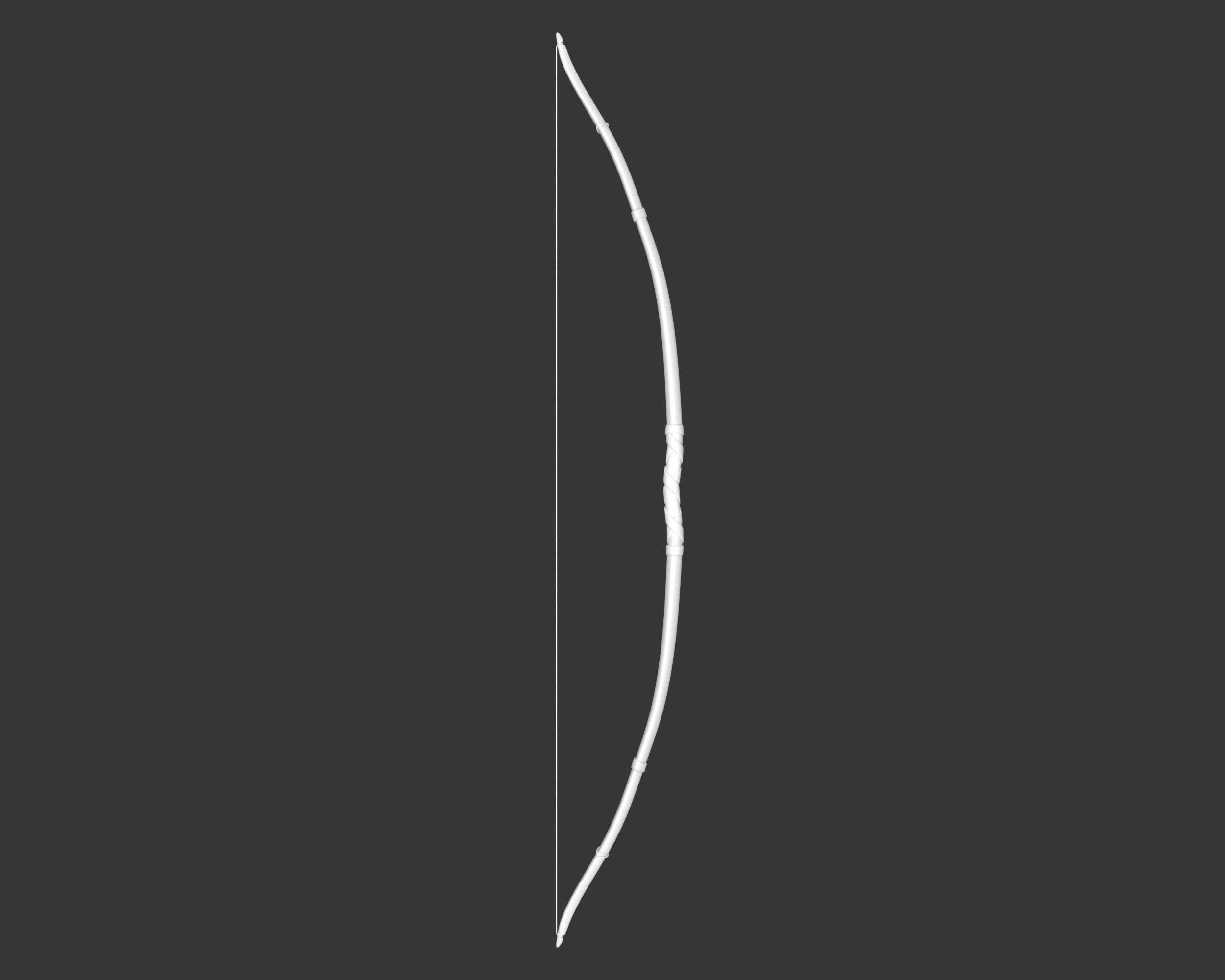 Medieval Crude Weapon Bow and Arrow Low-poly 3D model_4