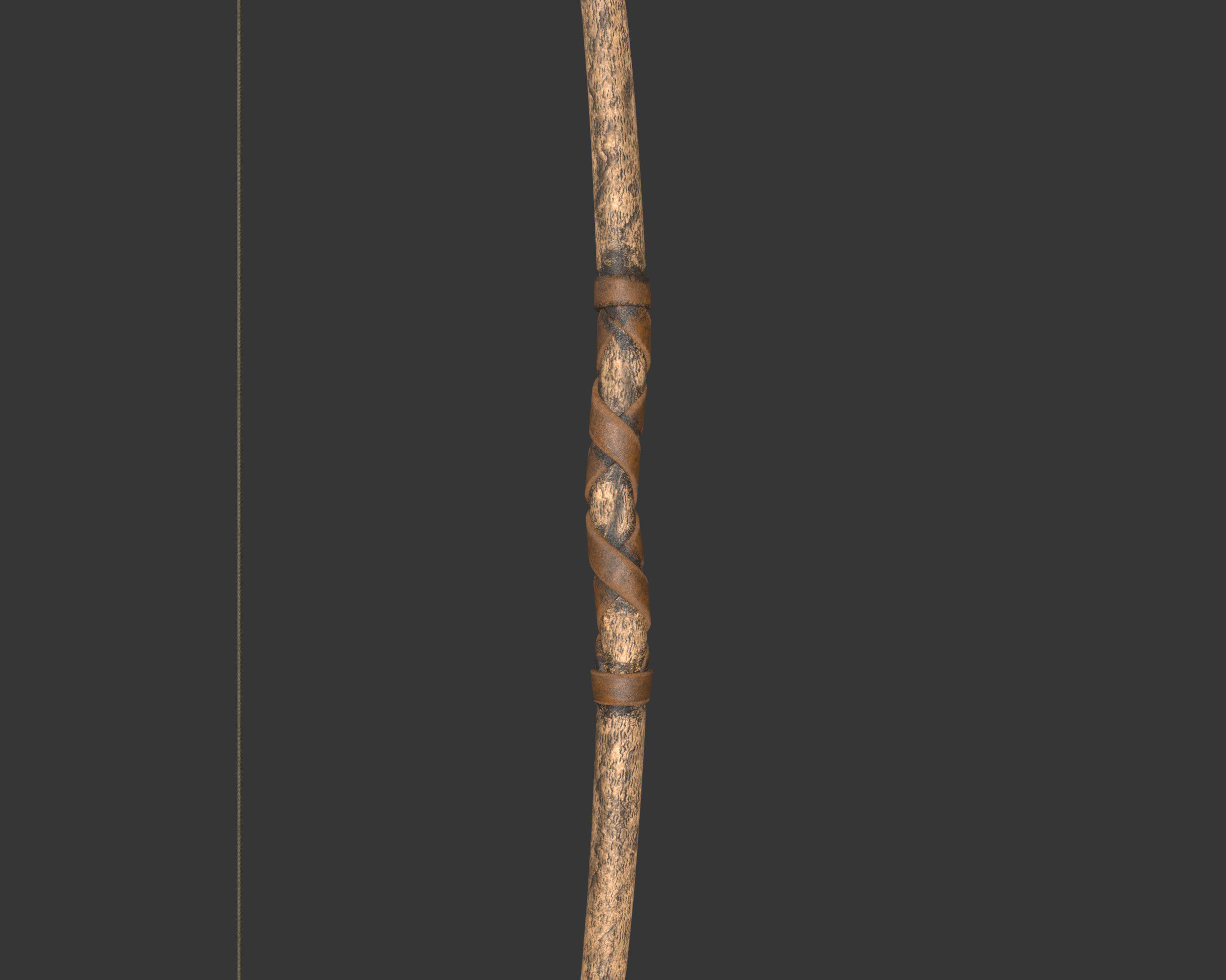 Medieval Crude Weapon Bow and Arrow Low-poly 3D model_12