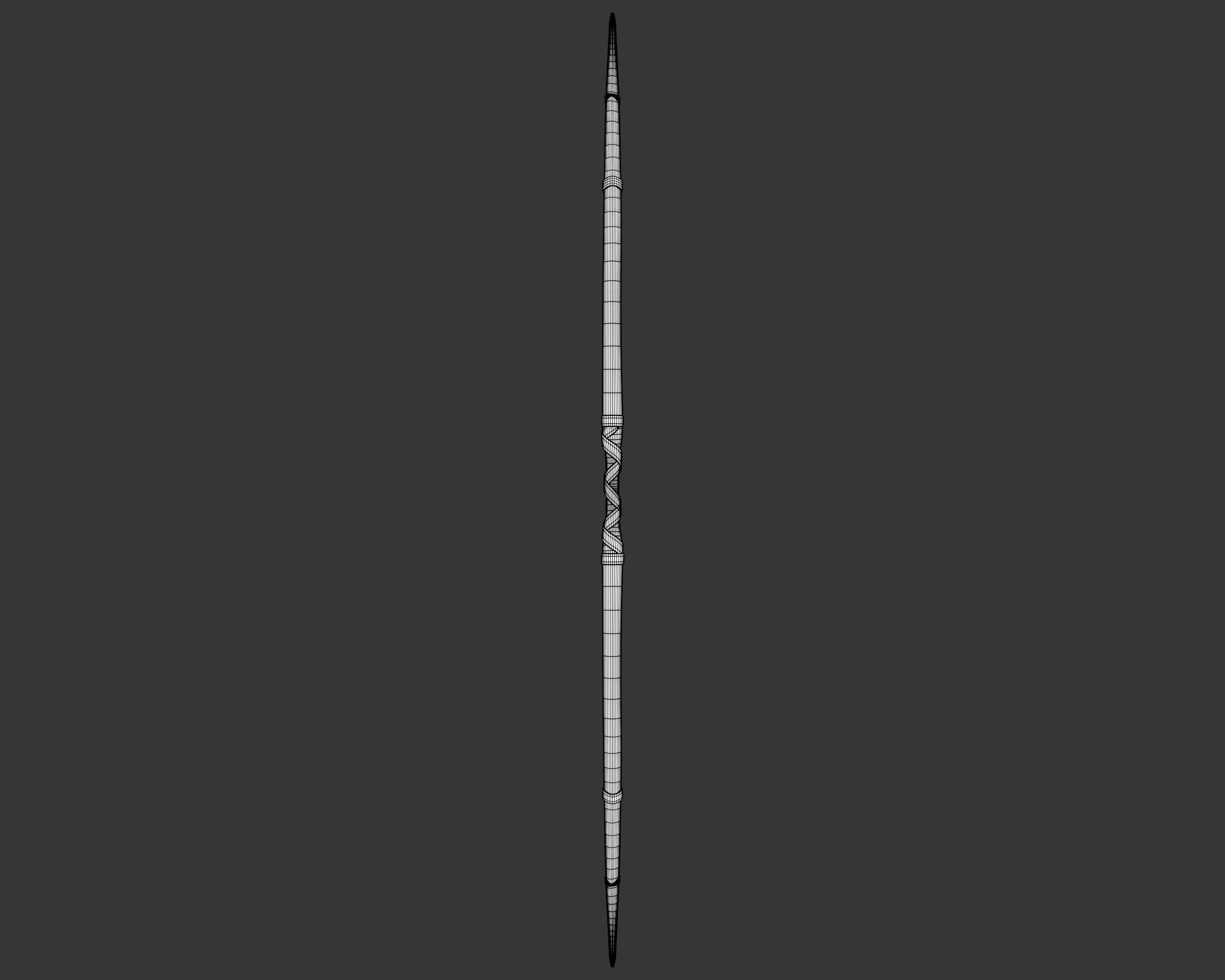 Medieval Crude Weapon Bow and Arrow Low-poly 3D model_8