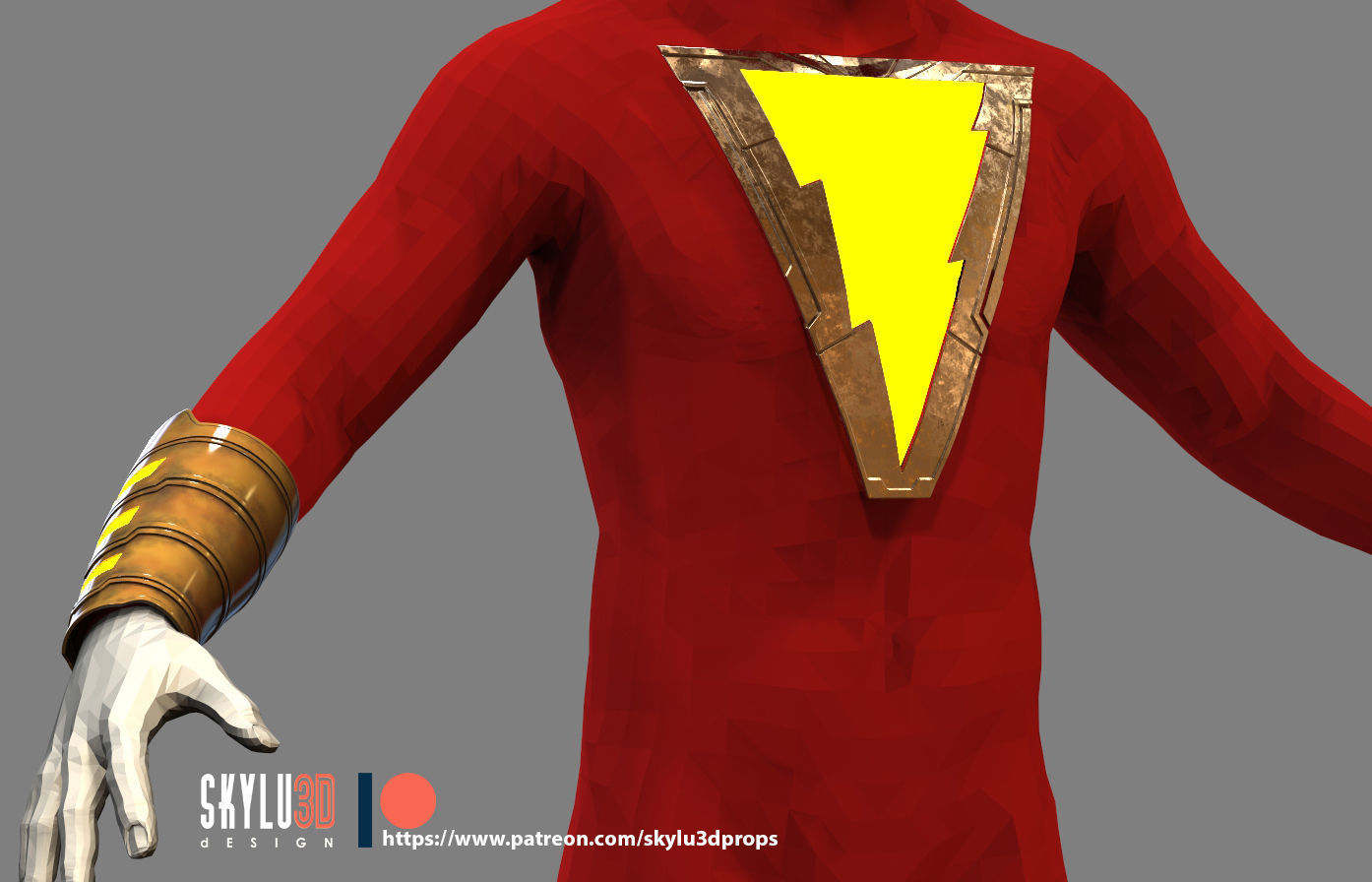 Shazam Chest Emblem 3D printing STL 3D print model_1