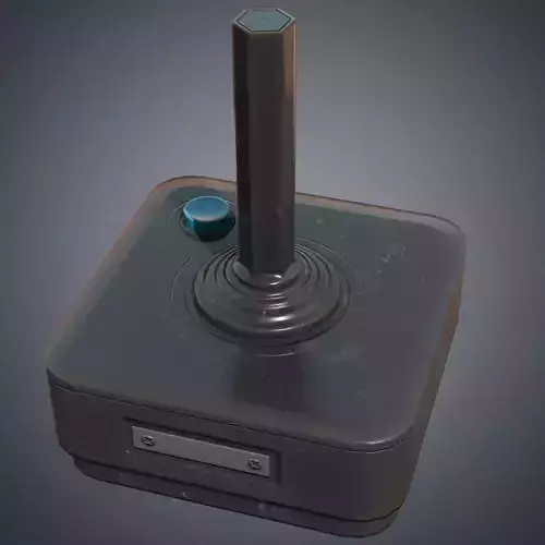 Retro video console controller Low-poly 3D model