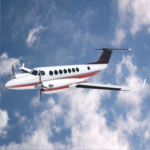 Beech craft King Air 350 propeller aircraft 3D model_4