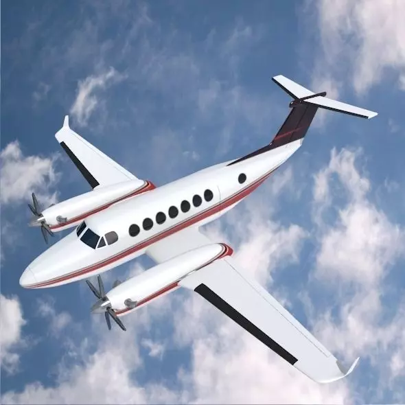 Beech craft King Air 350 propeller aircraft 3D model_0