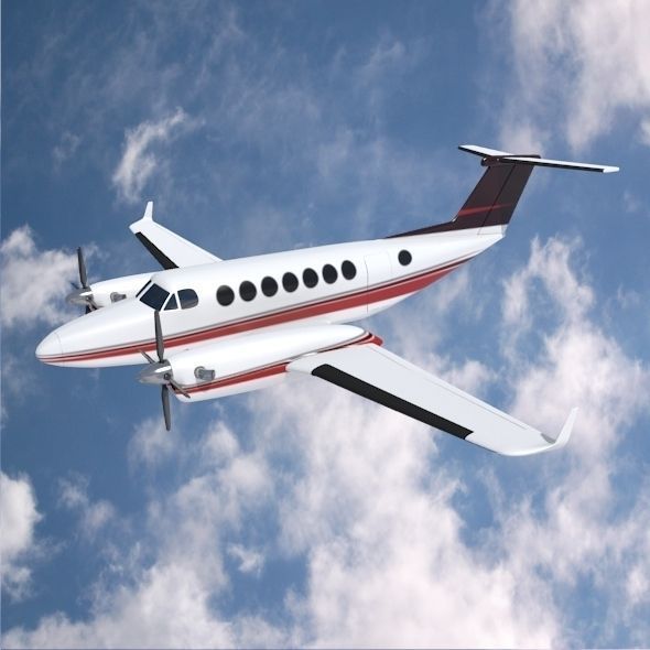 Beech craft King Air 350 propeller aircraft 3D model_1