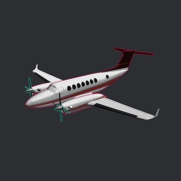 Beech craft King Air 350 propeller aircraft 3D model_7