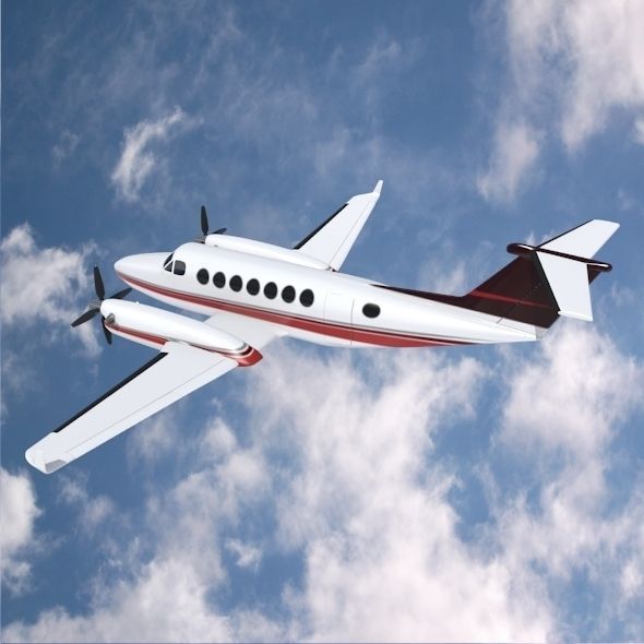 Beech craft King Air 350 propeller aircraft 3D model_2