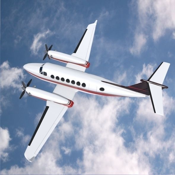 Beech craft King Air 350 propeller aircraft 3D model_5
