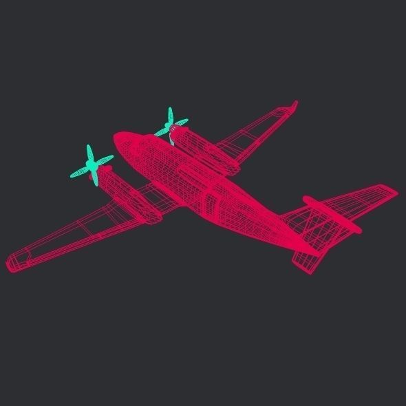 Beech craft King Air 350 propeller aircraft 3D model_8