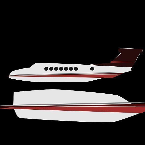 Beech craft King Air 350 propeller aircraft 3D model_10