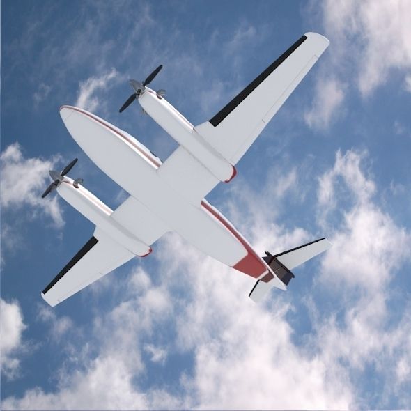 Beech craft King Air 350 propeller aircraft 3D model_3