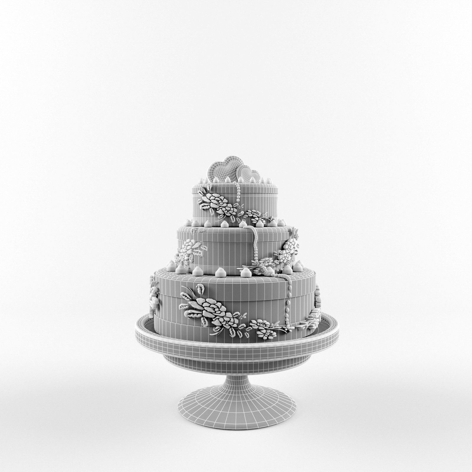 Wedding Cake 3D model_5