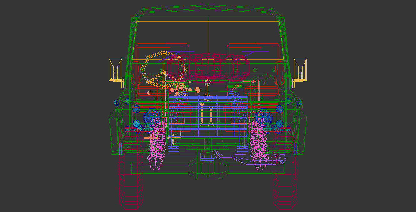 Low Poly Military Truck 03 Low-poly 3D model_15