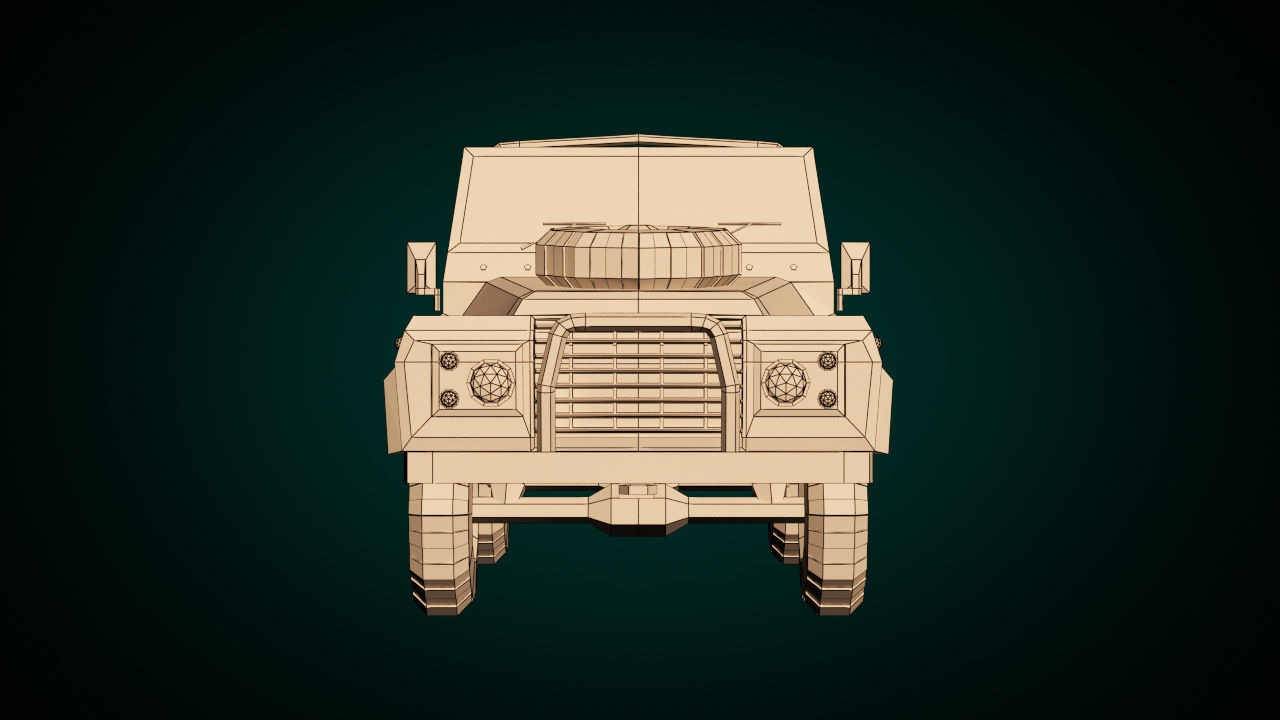 Low Poly Military Truck 03 Low-poly 3D model_10